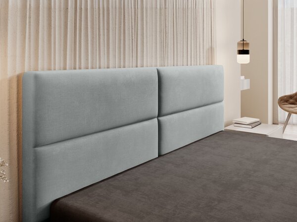 CONTI Slim kárpitozott franciaágy ágyneműtartóval 140x200 - világosszürke