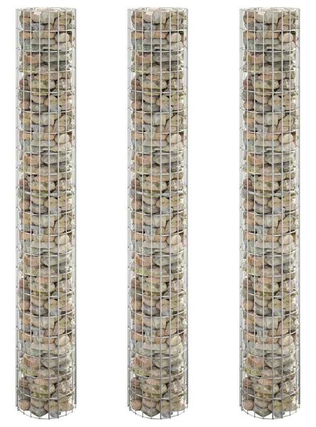 3 db kör alakú horganyzott acél gabion magaságyás Ø30 x 200 cm