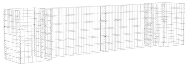 H alakú acéldrót virágtartó gabion 260 x 40 x 60 cm