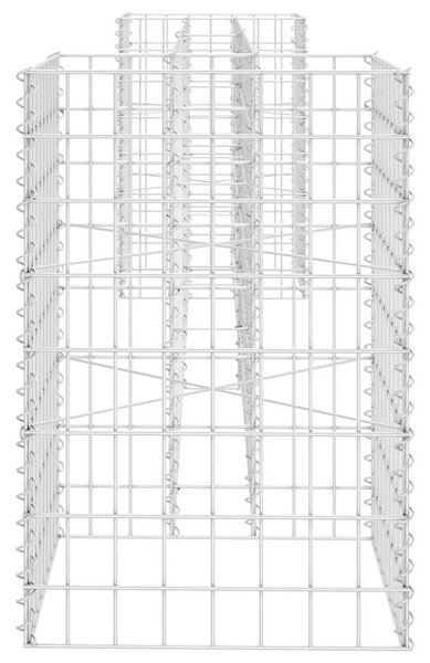 H alakú acéldrót virágtartó gabion 260 x 40 x 60 cm