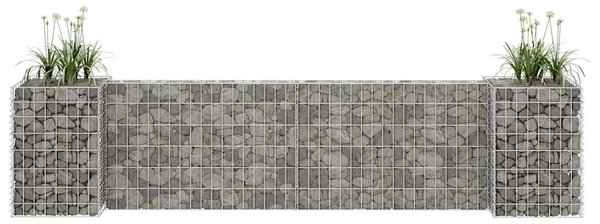 H alakú acéldrót virágtartó gabion 260 x 40 x 60 cm