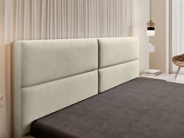 CONTI Slim kárpitozott franciaágy ágyneműtartóval 140x200 - bézs