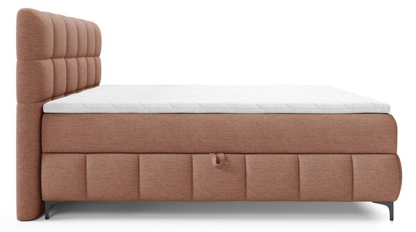 ZOPHIE kárpitozott boxspring ágy ágyneműtartóval 120x200 - téglavörös