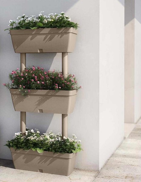 6 db tópszínű kerti virágtartó 100 cm