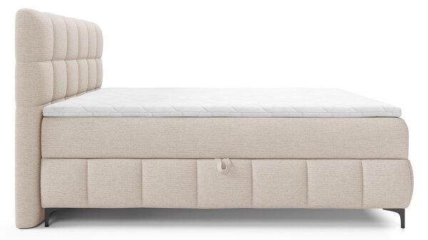 ZOPHIE kárpitozott boxspring ágy ágyneműtartóval 120x200 - krémszínű