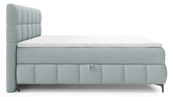 ZOPHIE kárpitozott boxspring ágy ágyneműtartóval 120x200 - világoskék