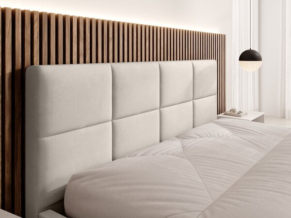 RINIMI Slim kárpitozott franciaágy ágyneműtartóval 160x200 - hideg bézs