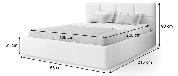 RINIMI Slim kárpitozott franciaágy ágyneműtartóval 160x200 - hideg bézs