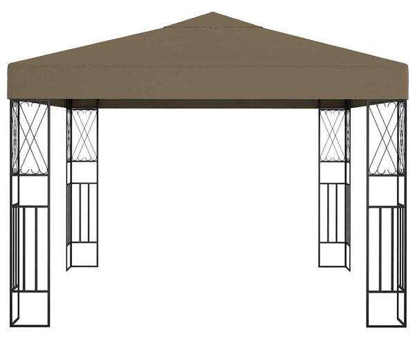 Tópszínű szövet pavilon LED fényfüzérrel 3 x 3 m
