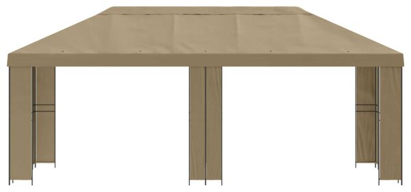 Kerti pavilon 6 x 3 m Bézs Poliészter és acél 190 gsm