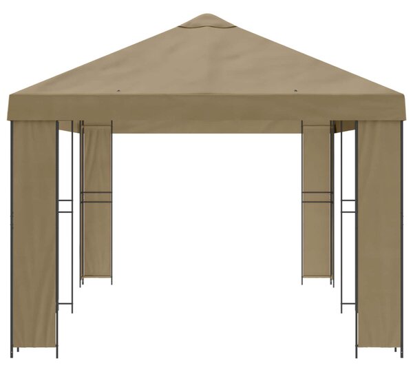 Kerti pavilon 6 x 3 m Bézs Poliészter és acél 190 gsm