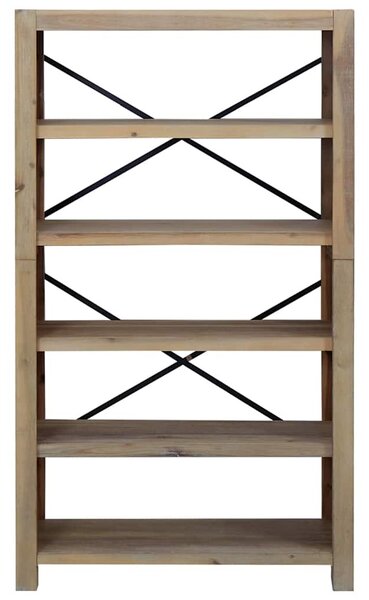 5-szintes tömör akácfa könyvespolc 80 x 30 x 140 cm
