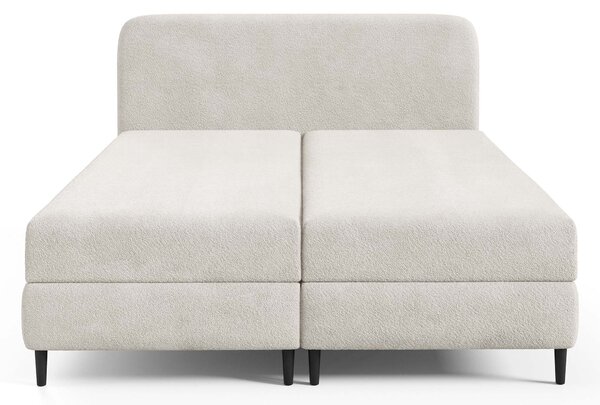 FUBU ágyneműtartós boxspiring ágy 140x200 - krémszínű