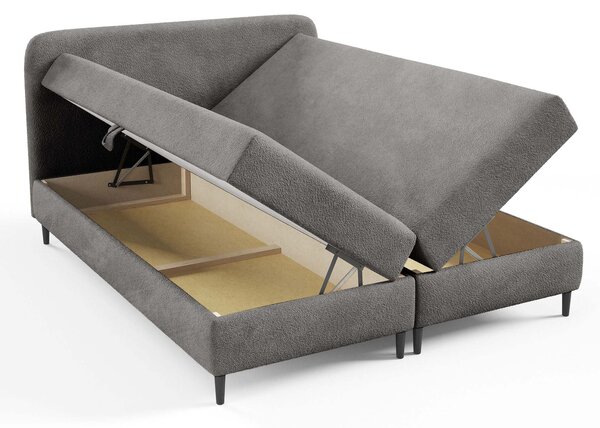 FUBU ágyneműtartós boxspiring ágy 180x200 - sötétszürke