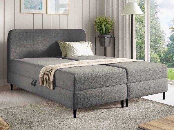 FUBU ágyneműtartós boxspiring ágy 180x200 - sötétszürke