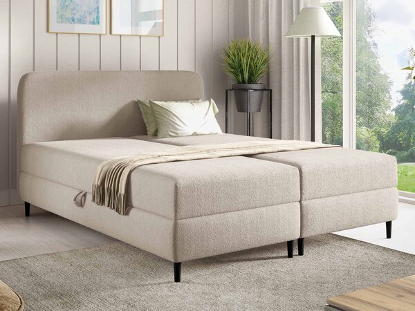 FUBU ágyneműtartós boxspiring ágy 160x200 - bézs