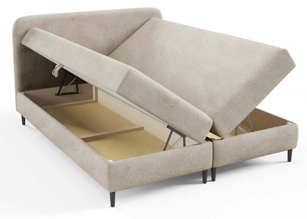 FUBU ágyneműtartós boxspiring ágy 160x200 - bézs