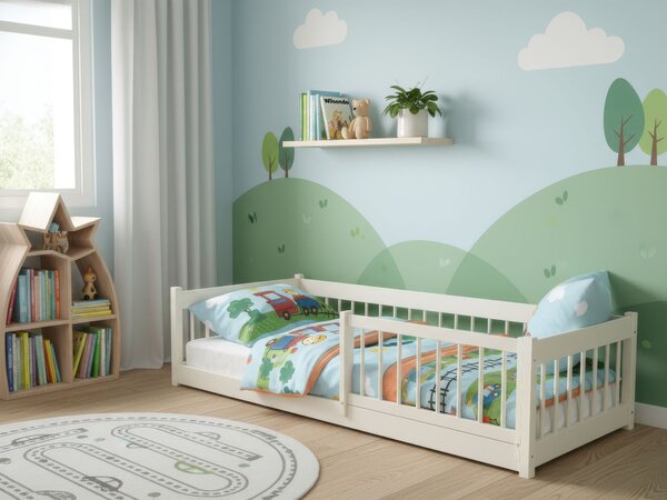 Wilsondo LESZANKA gyerek fa montessori ágy 80x180 - kasmír