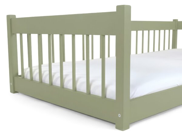 Wilsondo LESZANKA gyerek fa montessori ágy 80x180 - olivazöld
