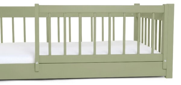 Wilsondo LESZANKA gyerek fa montessori ágy 80x180 - olivazöld