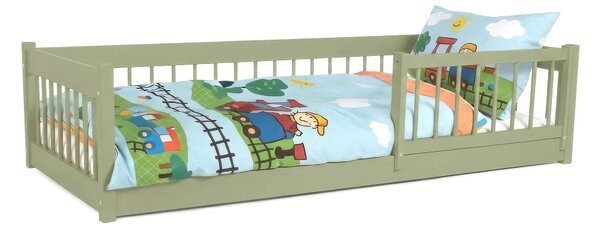 Wilsondo LESZANKA gyerek fa montessori ágy 80x180 - olivazöld