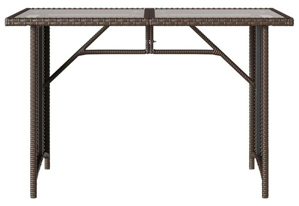 VidaXL Kertasztal - Polyrattan - Üveglap - 110x68x70 cm