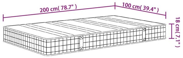 VidaXL Bonnell Rugós Matrac - Közepes - 100x200 cm