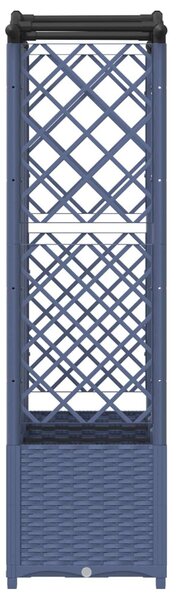 Magasított Ágy Trellis-szel és Tetővel Szürke 163 x 40 x 138 cm