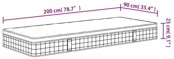 VidaXL Bonnell Rugós Matrac - Közepes - 90x200 cm