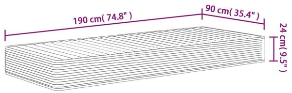 VidaXL Habmatrac - Egyszemélyes - 90x190 cm