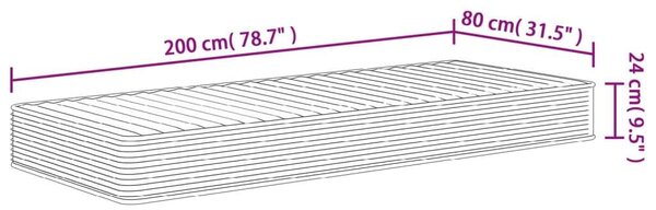 VidaXL Habmatrac - Közepesen Puha - 80x200 cm