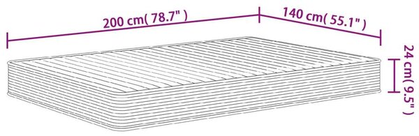 VidaXL Habmatrac - Közepesen Puha - 140x200 cm