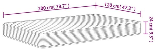 VidaXL Habmatrac - Közepesen Puha - 120x200 cm