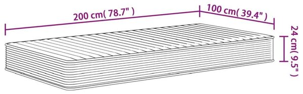 VidaXL Habmatrac - Közepesen Puha - 100x200 cm