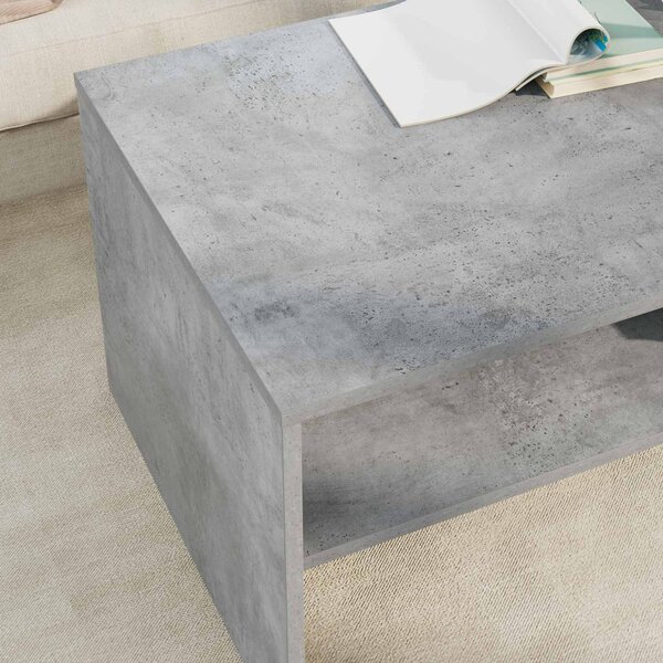 Dohányzóasztal Beton Szürke 100 x 50 x 40 cm Szerelt Fa