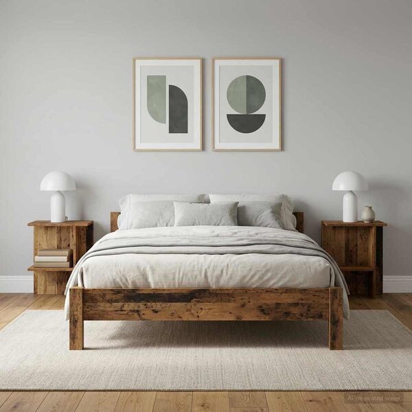 Dohányzóasztal 2 db Antik Fa 40 x 30 x 49 cm Szerelt Fa