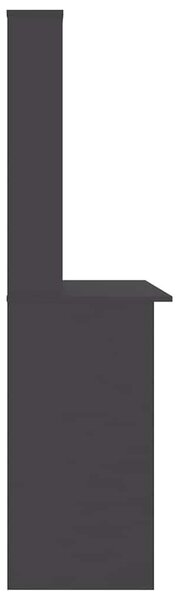 Szürke forgácslap íróasztal polcokkal 110 x 45 x 157 cm