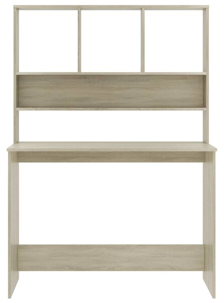 Sonoma-tölgy forgácslap íróasztal polcokkal 110 x 45 x 157 cm
