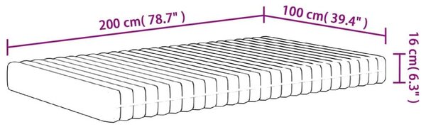 VidaXL Habmatrac - Közepesen Puha - 100x200 cm