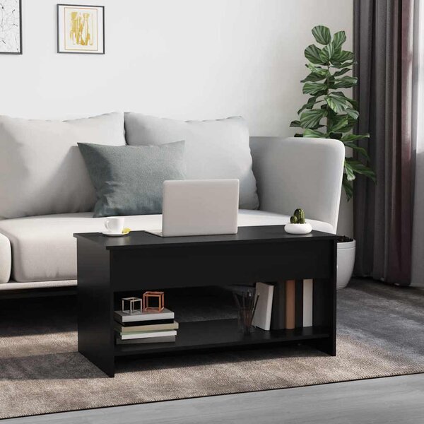 Fekete szerelt fa dohányzóasztal 102x50x52,5 cm