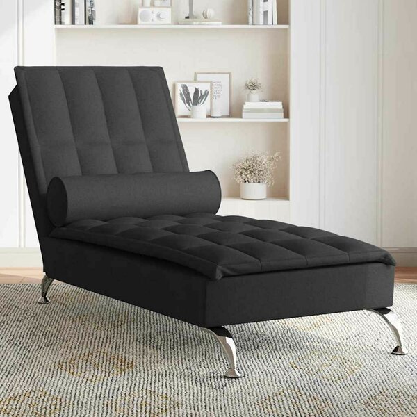 VidaXL Masszírozó Díván - Fekete Szövet - 138cm