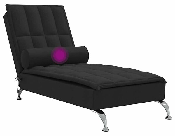 VidaXL Masszírozó Díván - Fekete Szövet - 138cm