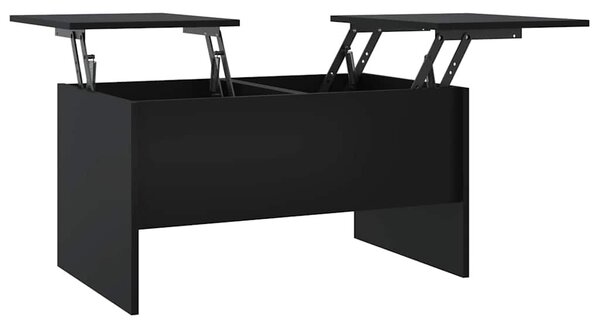 Fekete szerelt fa dohányzóasztal 80 x 50 x 42,5 cm