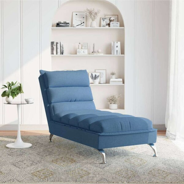 VidaXL Kék Chaise Longue - Szövet - 133,5cm