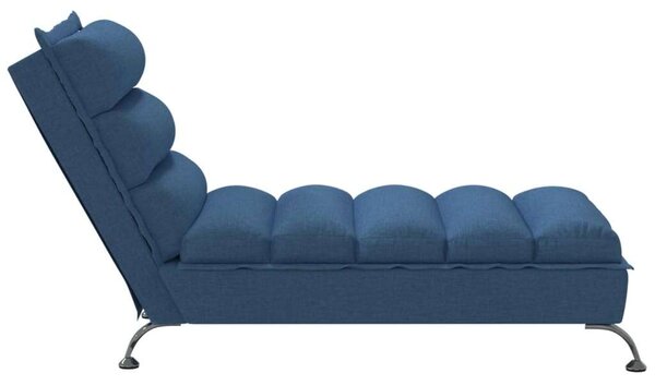 VidaXL Kék Chaise Longue - Szövet - 133,5cm