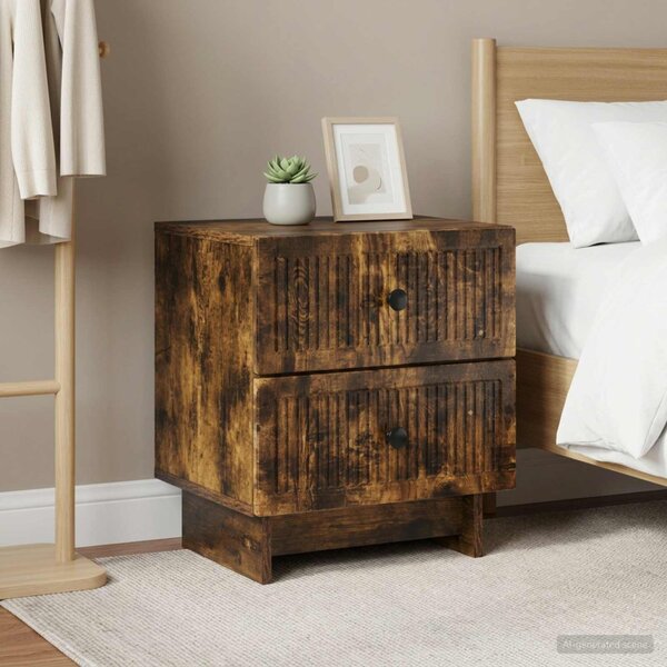 Éjjeliszekrény 2 db Füstös Tölgy 43 x 34,5 x 47,5 cm Szerelt Fa