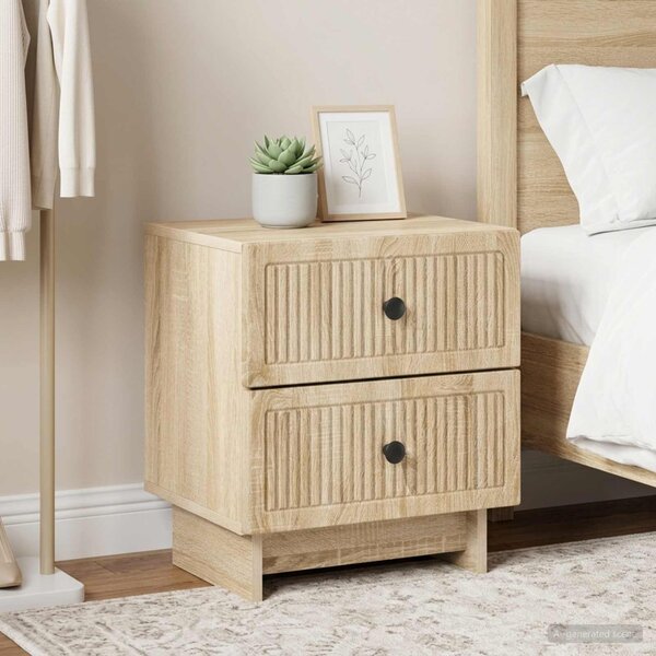 Éjjeliszekrény 2 db Sonoma Tölgy 43 x 34,5 x 47,5 cm Szerelt Fa