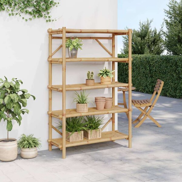 Bambusz Polcrendszer - 5 Polc - 100x40x150 cm