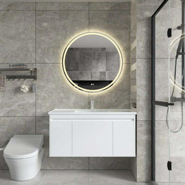 Kerek LED tükör 80cm, 1840 lm, 3 világos szín fűtési funkcióval