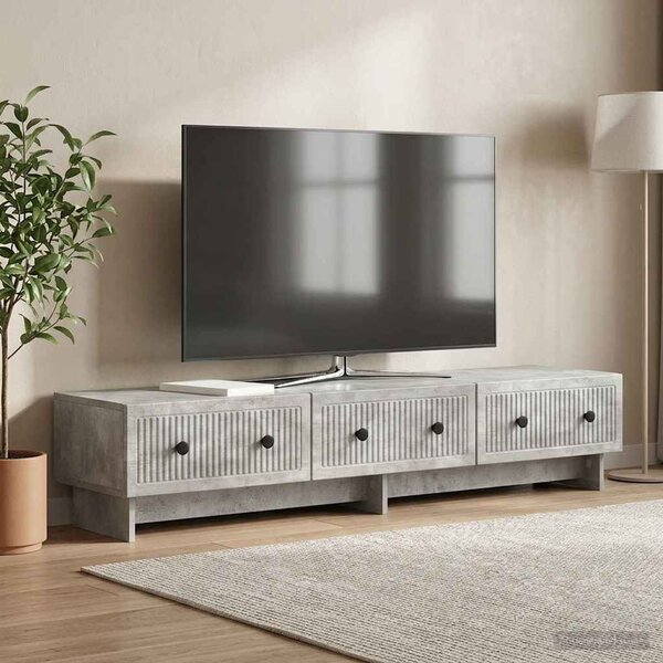 TV szekrény 147 x 34,5 x 30 cm Betonszürke Szerelt Fa